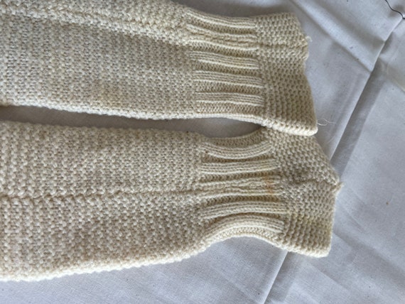 Vintage wool hand knit wristlets - image 1