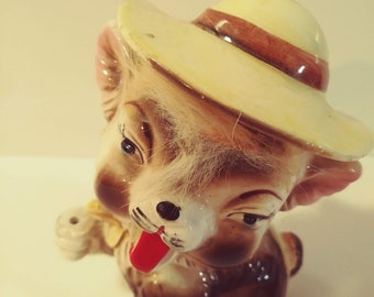 Fox or Cat Kitsch Ornament Vintage Retro