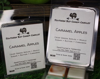 Caramel Apples WAX MELTS, All-Natural Soy Hand-Poured Wax Melts, Southern Boy Charm Candles