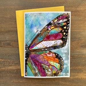 Carte de voeux papillon des bois - Carte pour notes d'artiste bohème, cadeaux de moins de 10 ans pour elle - fille - maman - plantes - aile de papillon - joli rose