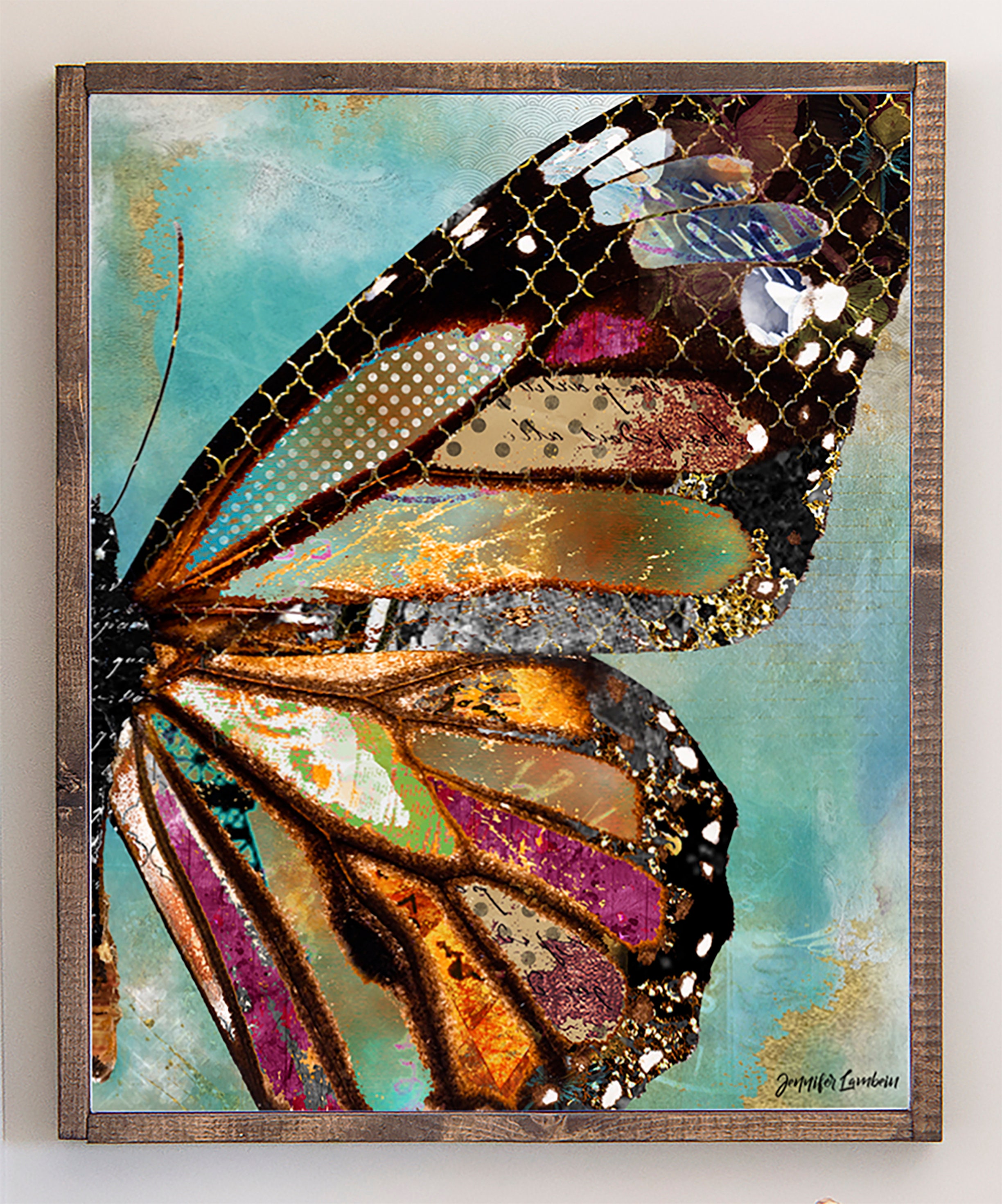 Blue Skies Butterfly Art Print - Boho Butterfly Wing - Rustic Woodland ...