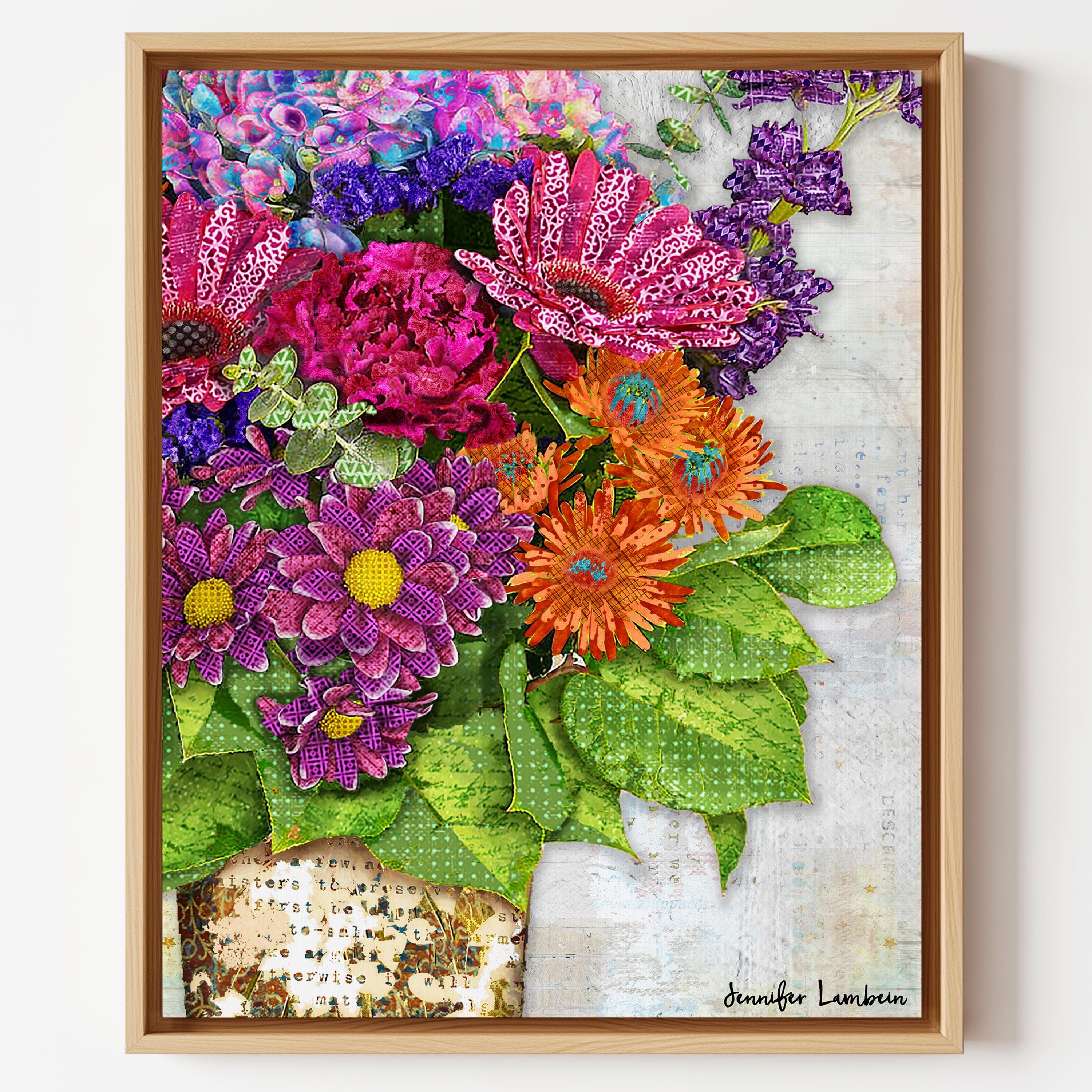 Wildflowers Art Print - Flowers in Vase Wall Decor - Bright Nature ...