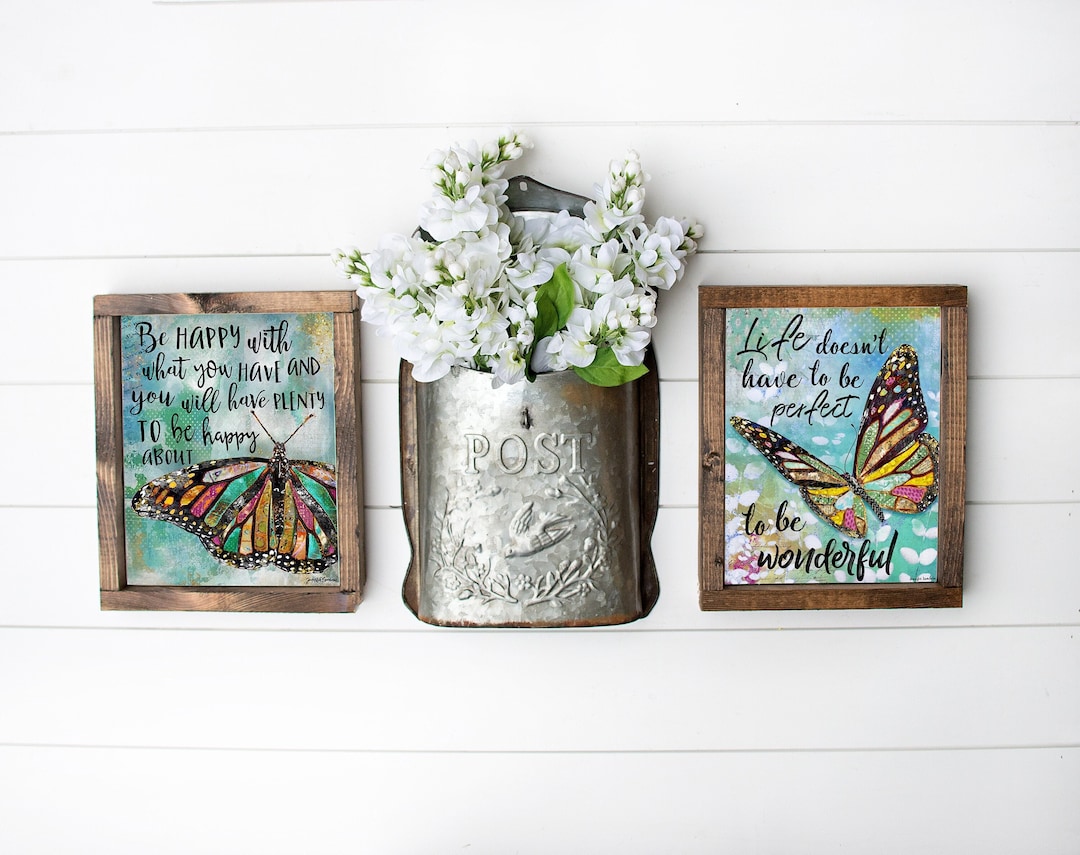 Wandsticker \"Be Your Own Art Of Beautiful\" Mit Schmetterling – 38x56 Cm, Vinyl, Für Schlafzimmer & Deko
