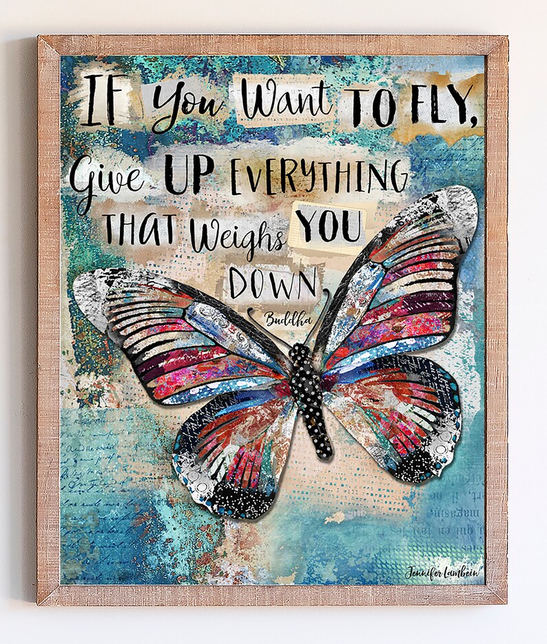 Everything Butterfly Art Print - Rustic Woodland Watercolor Boho Home ...