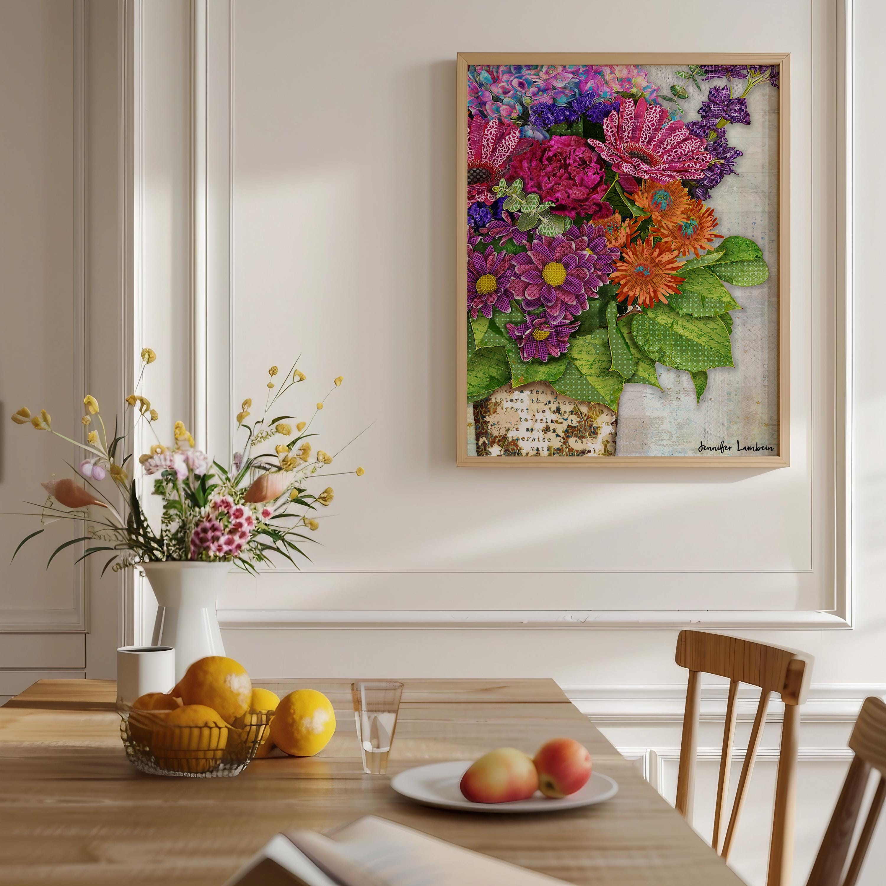 Wildflowers Art Print - Flowers in Vase Wall Decor - Bright Nature ...