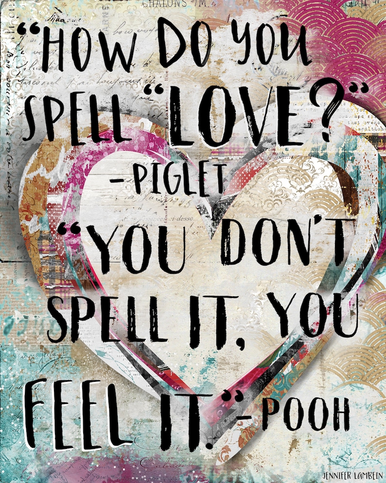 How Do You Spell Love Art Print. Winnie the Pooh Quote Etsy