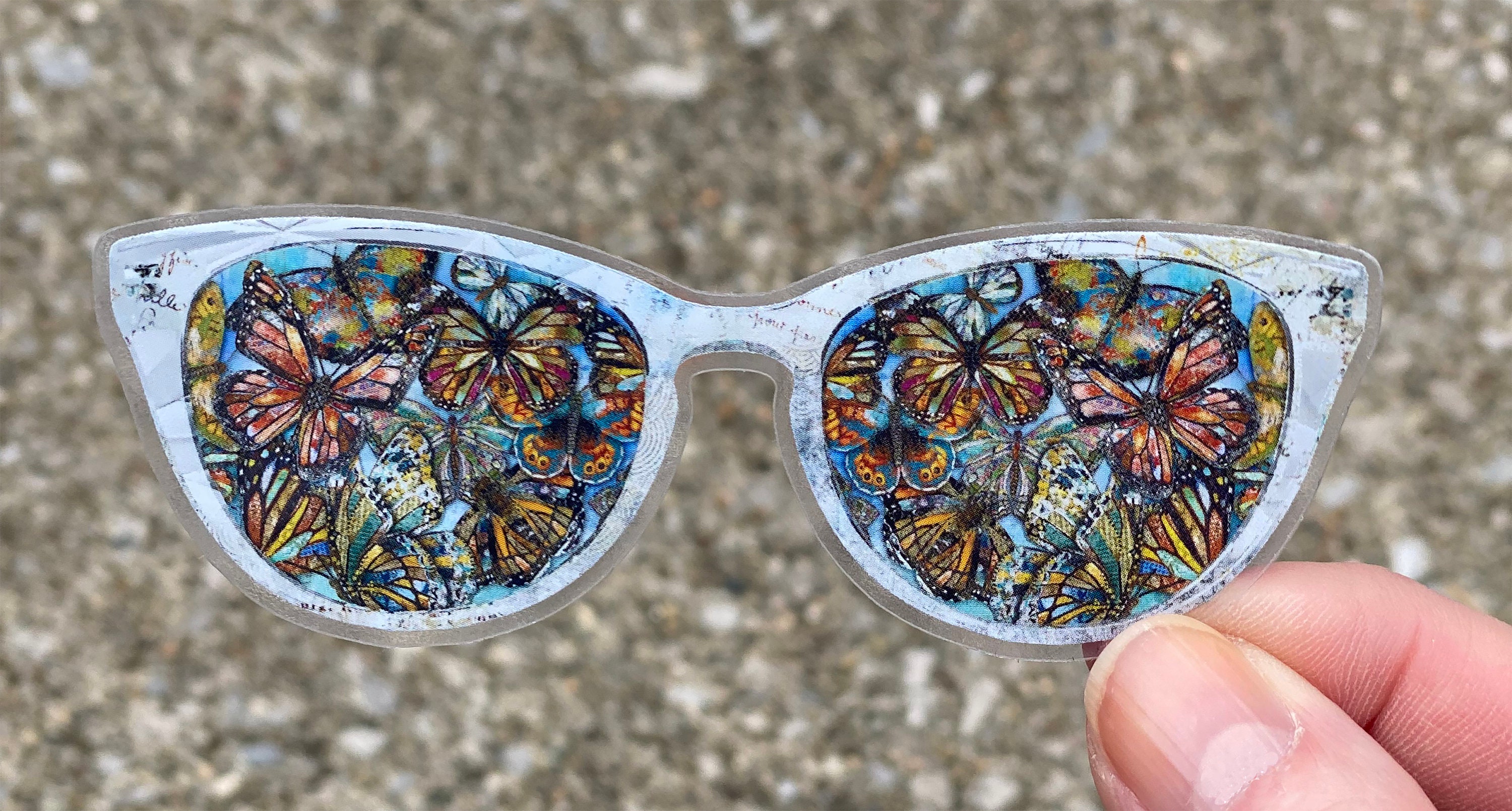 Butterfly Glasses Sticker - - Pretty Sunglasses - Whimsical