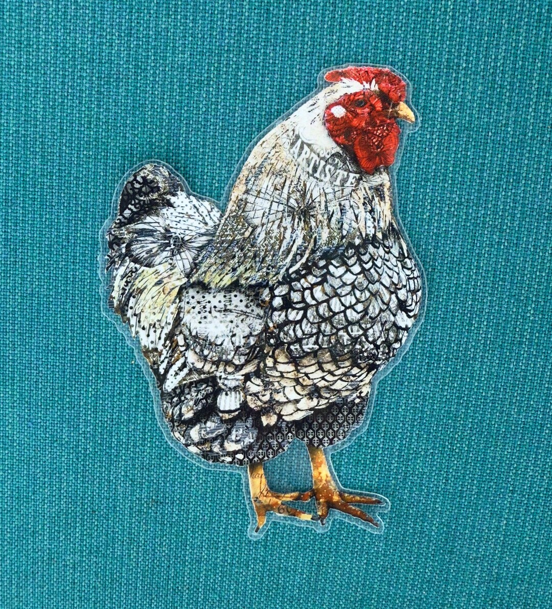 Artiste Hen Sticker - Chicken Art - Bird Butterfly Water Bottle Car ...