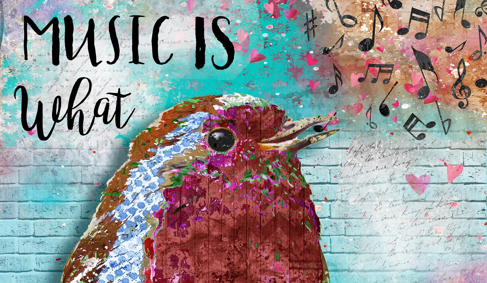Feeling Music Art Print Music Wall Art Music Decor Bird - Etsy