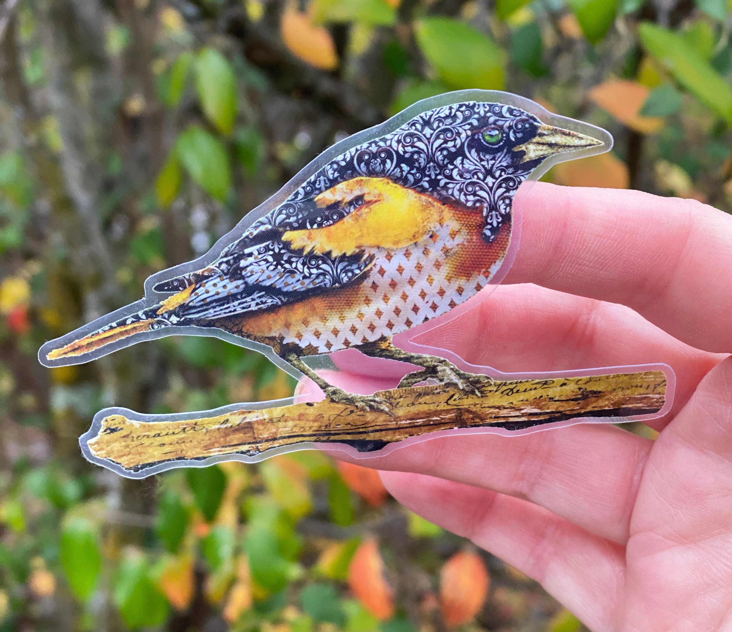Diamond Bird Sticker - Rustic Woodland Nature Boho Sticker - Water ...