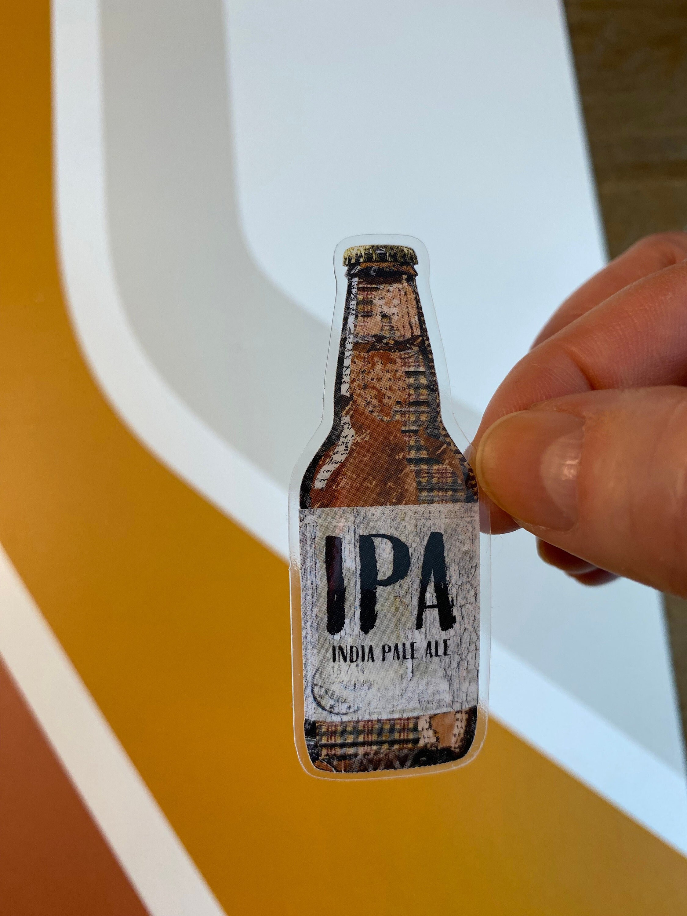IPA Beer Sticker - Fun Rustic Craft Beer Drink Art - Vinyl - Waterproof ...