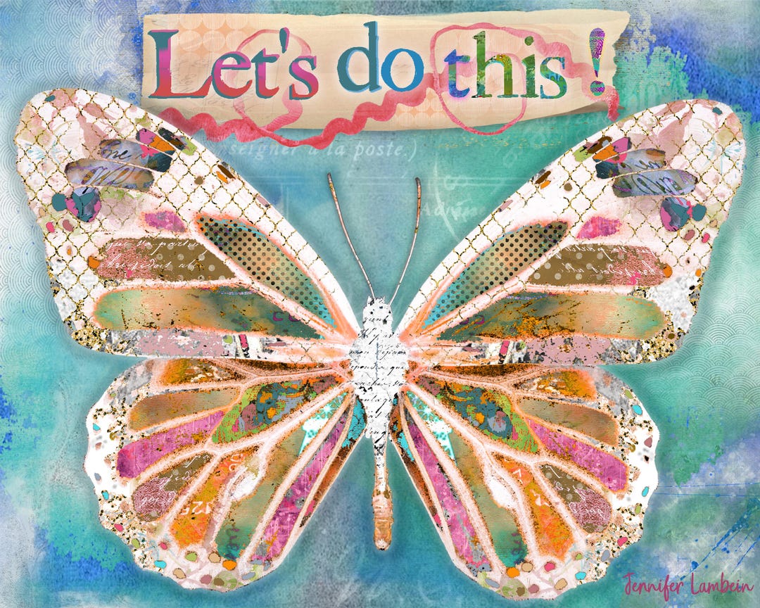 Brave Butterfly Art Print - Positive Inspirational Quote Motivational ...
