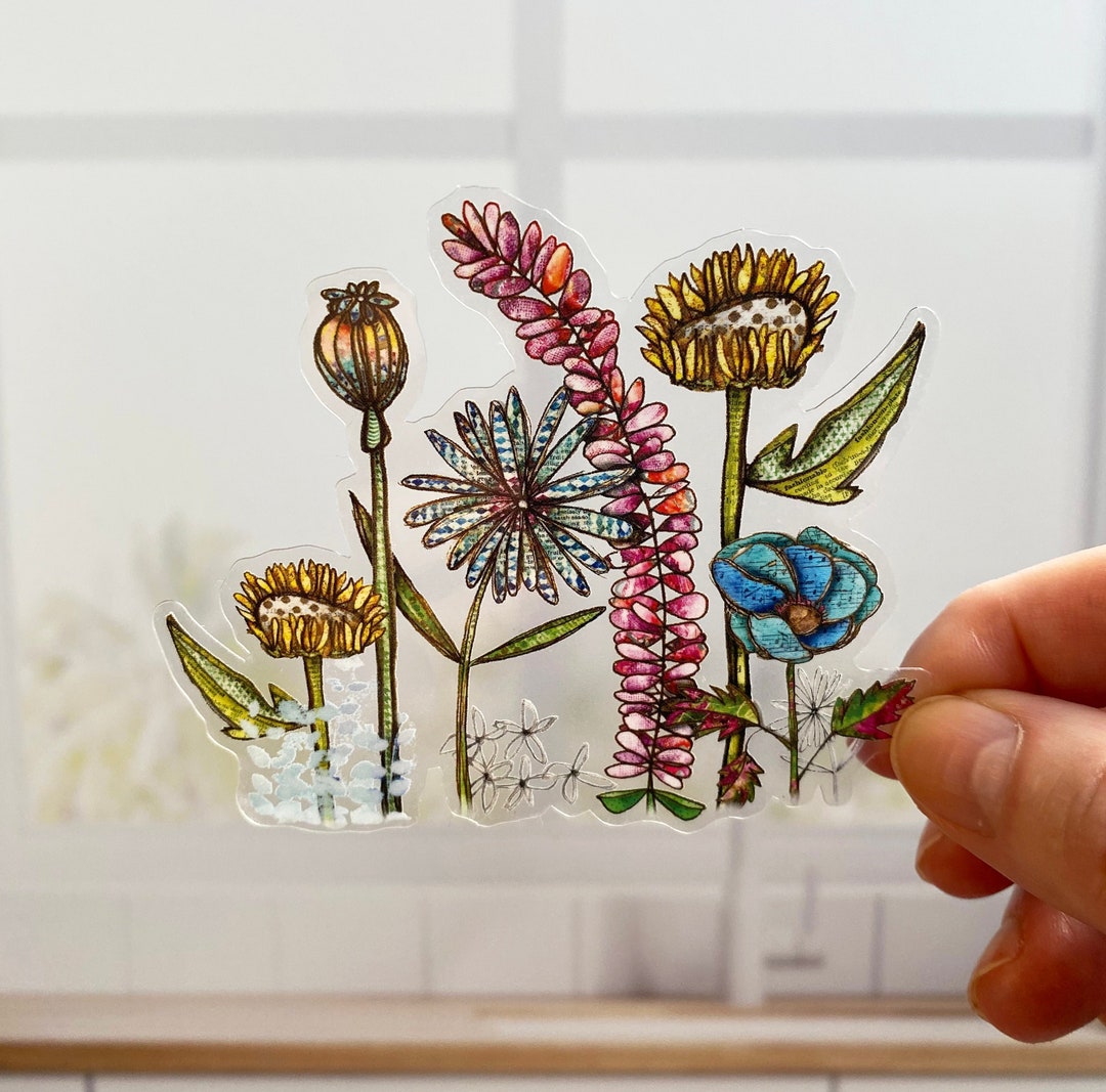 Wildflowers Sticker - Rustic Pretty Garden Meadow Boho Gift for Her ...