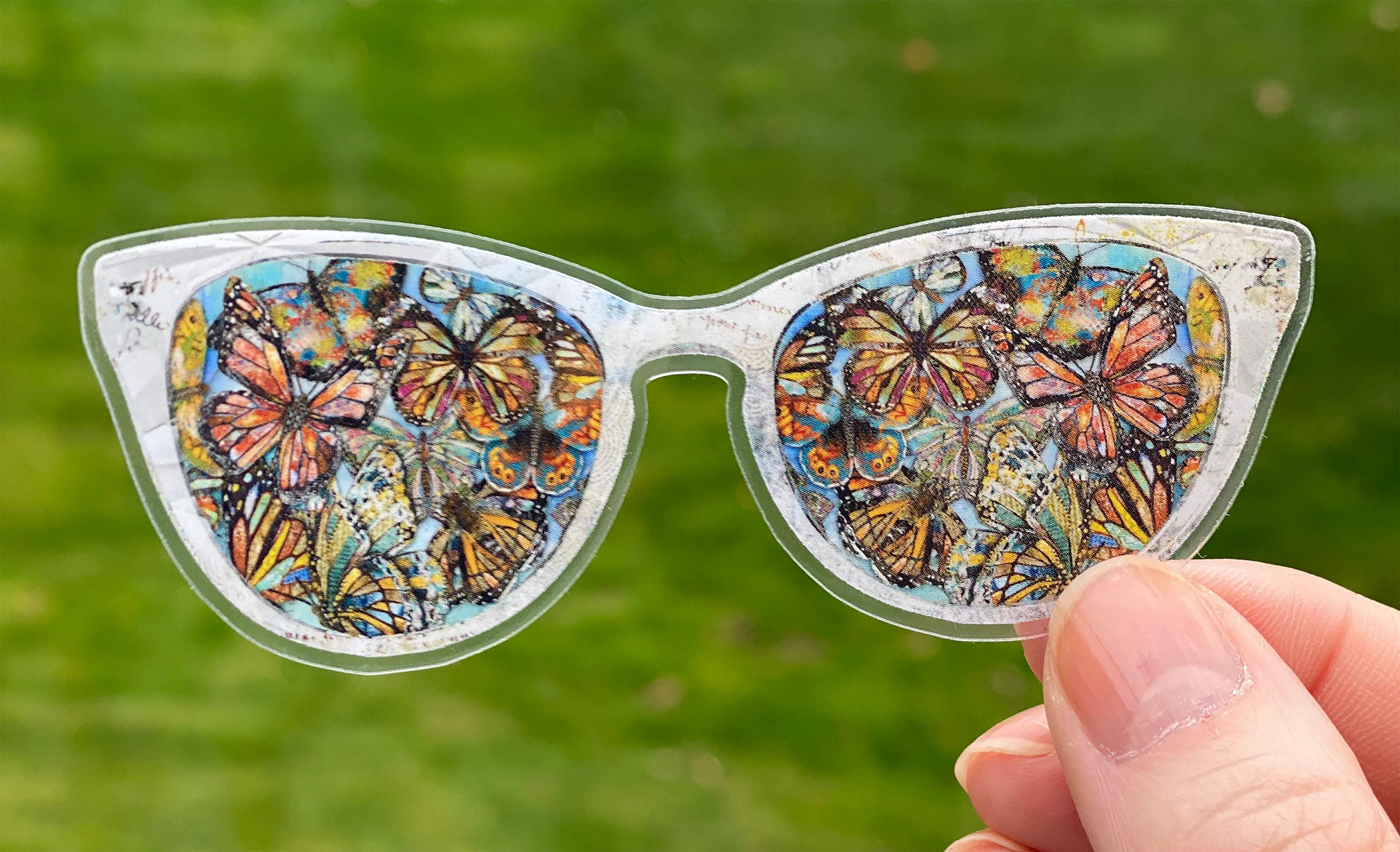 Butterfly Glasses Sticker - - Pretty Sunglasses - Whimsical