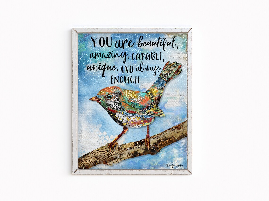 You Are Beautiful Art Print Etsy