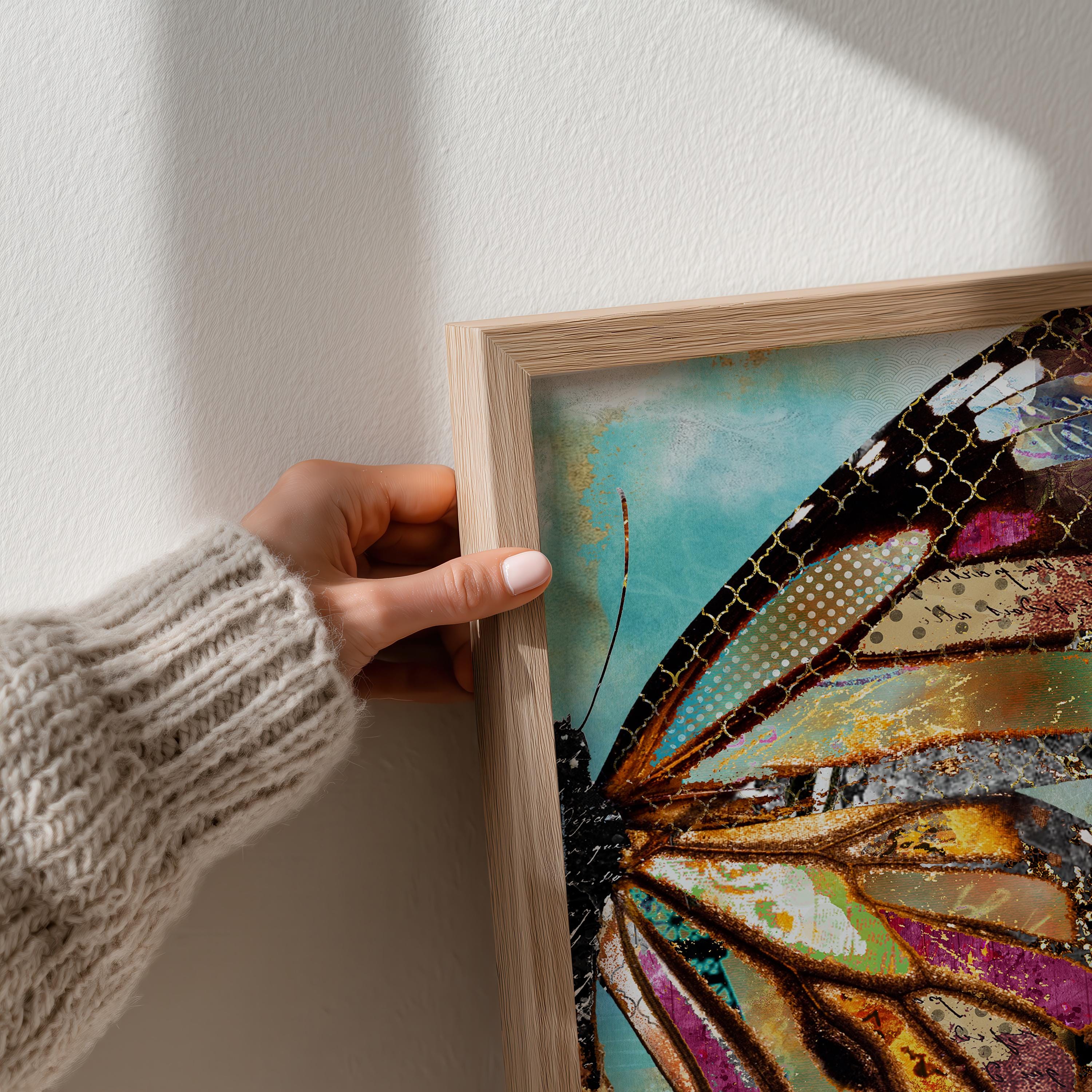 Blue Skies Butterfly Wing Art Print - Pretty Woodland Boho Cottagecore ...