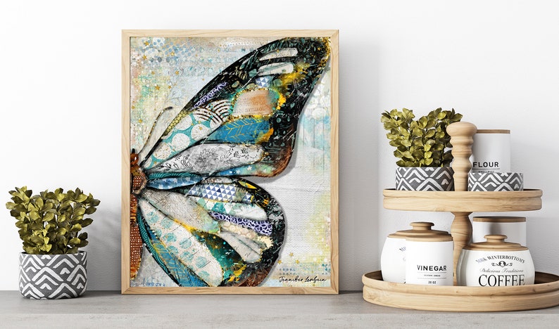 Starlight Butterfly Art Print - Rustic Pretty Woodland Boho Butterfly ...