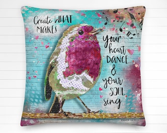 Create What Makes Your Heart Dance Throw Pillow