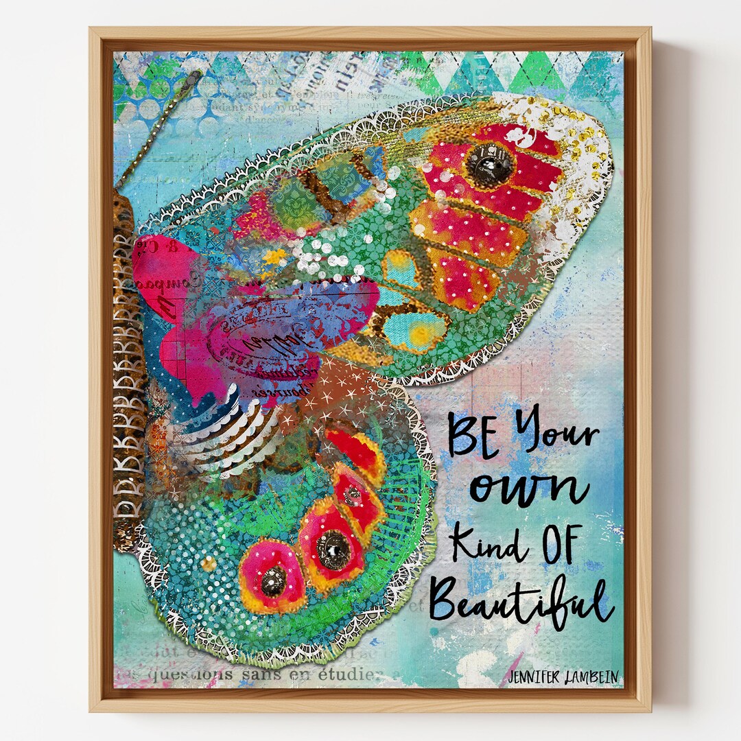 Your Own Butterfly Art Print - Cottagecore Boho Positive Quote Wall ...