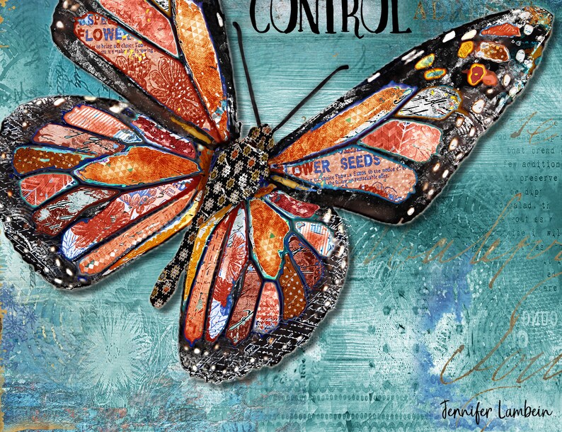 No Stress Butterfly Art Print - Rustic Woodland Boho Wall Decor ...