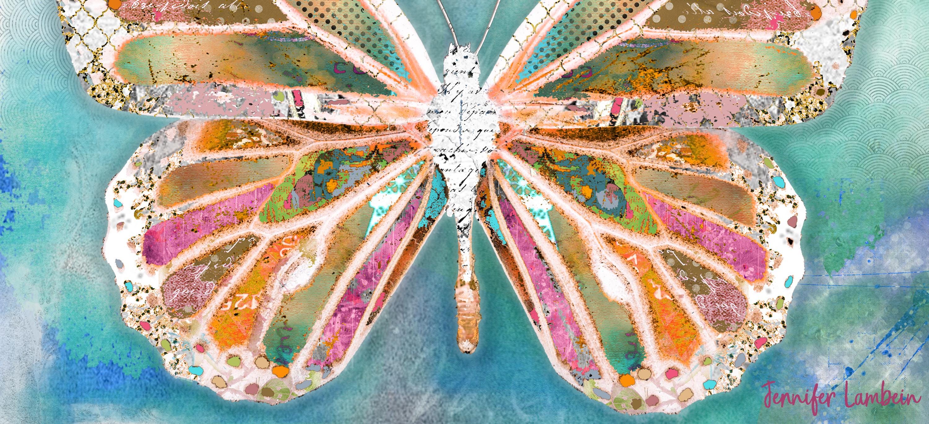 Brave Butterfly Art Print - Positive Inspirational Quote Motivational ...