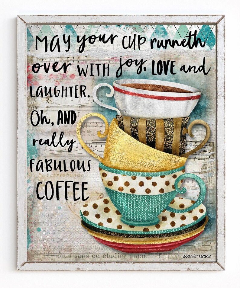 Fabulous Coffee Art Print Coffee Cup Coffee Mug Kitchen Etsy