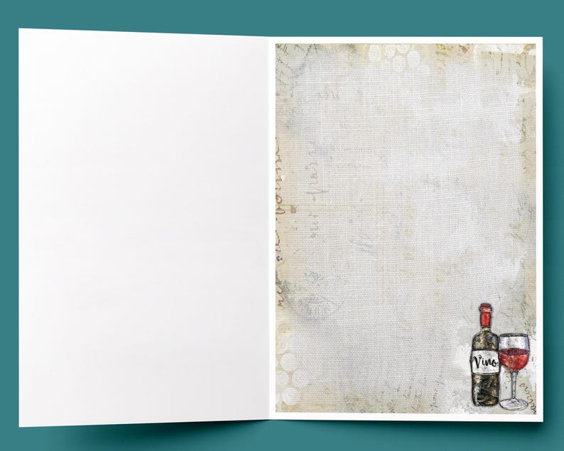 Cheers to You Greeting Card - Blank Artist Notecard - Red Wine Vino ...