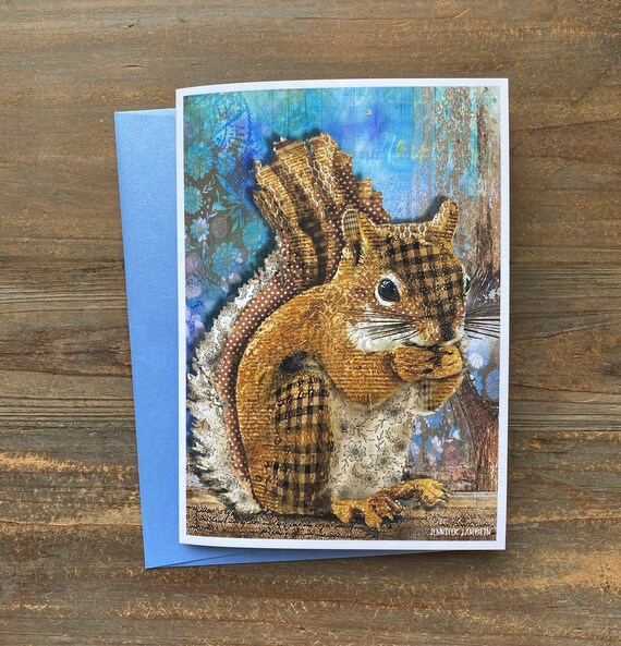 Handmade Wildlife Greetings Card - Squirrel Handmade Wildlife Greetings Card - Squirrel