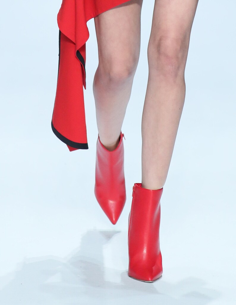 red bottom white boots