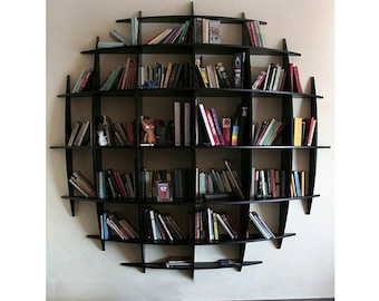 Eye Shelf CNC interior furniture Bookshelf vector graphics DXF for laser cnc and CNC milling. Vector cutting plan