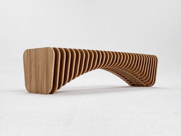 Parametric Bench CNC interior furniture vector graphics DXF for laser cnc and CNC milling. Vector cutting plan . 3D puzzle