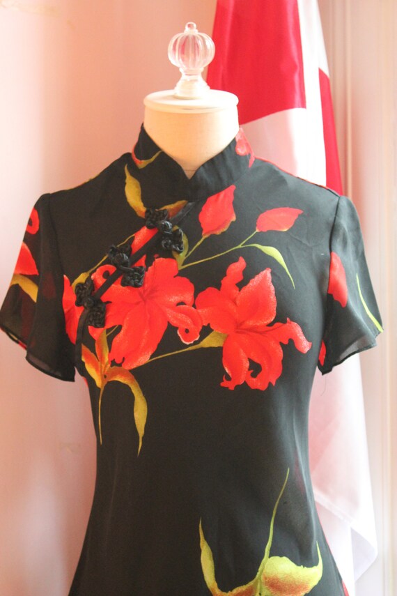 Cheongsam Mandarin Collar Dress Vintage 