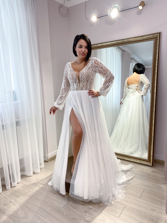 etsy plus size wedding dress
