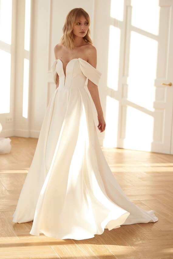 matte satin wedding dress