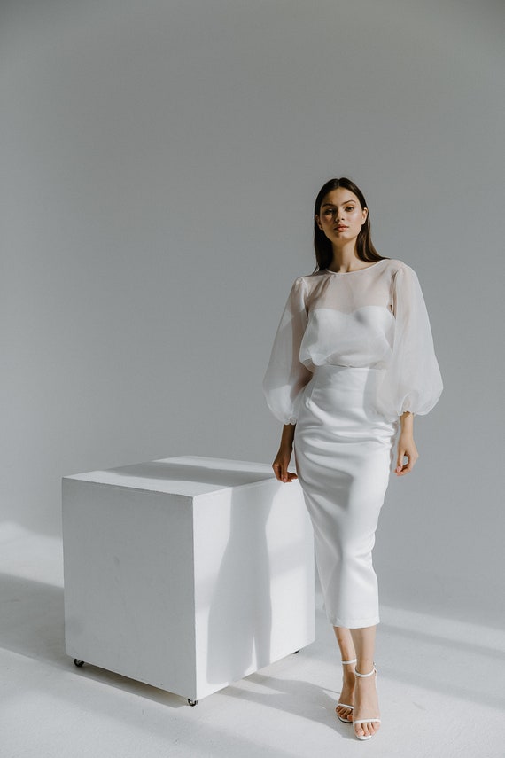 white wedding blouse