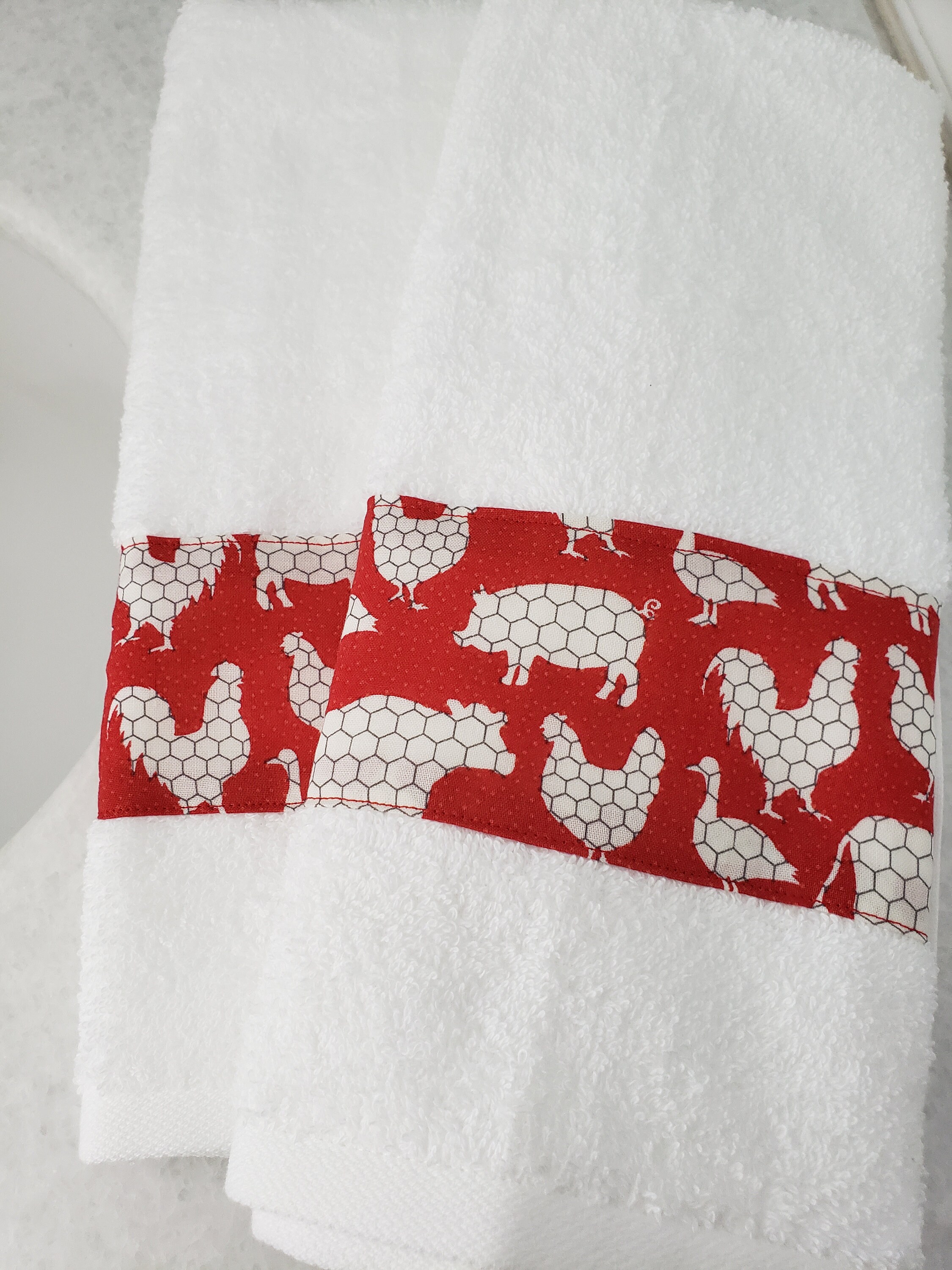 Farmhouse Hand Towel Set / Guest Towels / Country Hand Towels Etsy