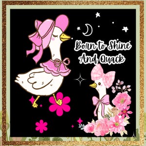 Born to Shine and Quack PNG  2 Cute Smiling Ducks Clipart, Kawaii Digital Download