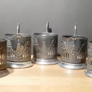 Cup holder ussr for glasses spasskaya tower 5 pieces