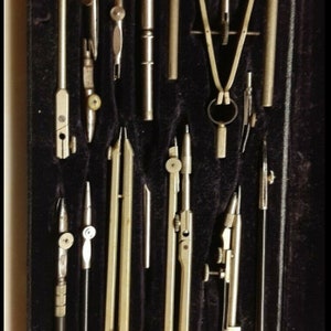 Rare Antique German E.O Richter & Co Pracision, Drafting, Drawing Tools Set
