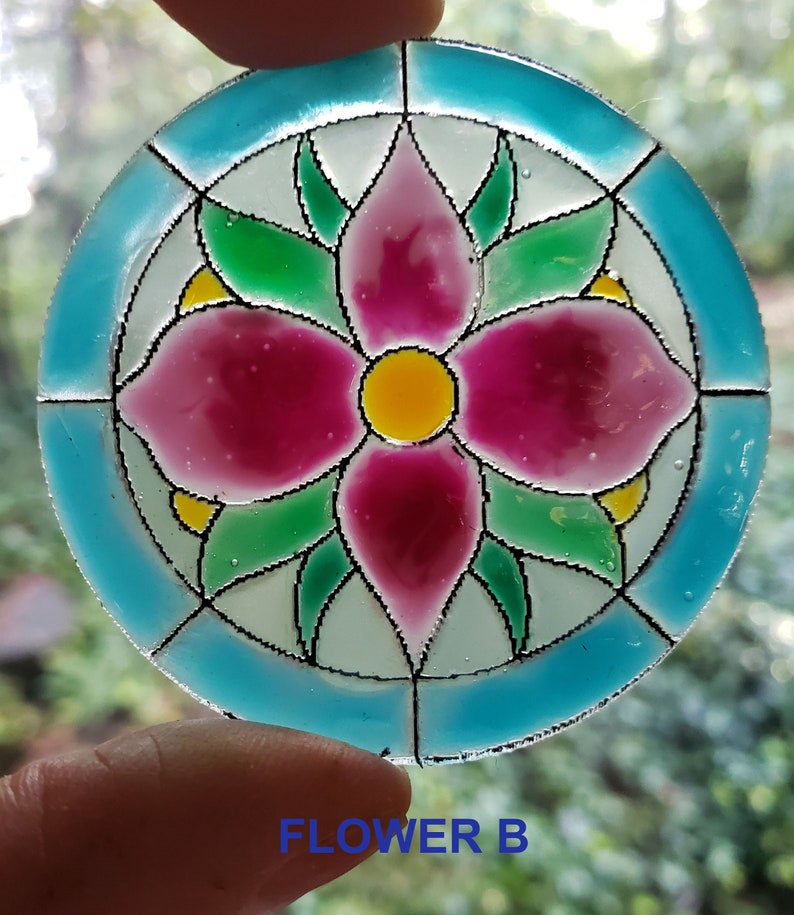 Hand Painted Miniature Dollhouse Stained Glass Style Window Etsy