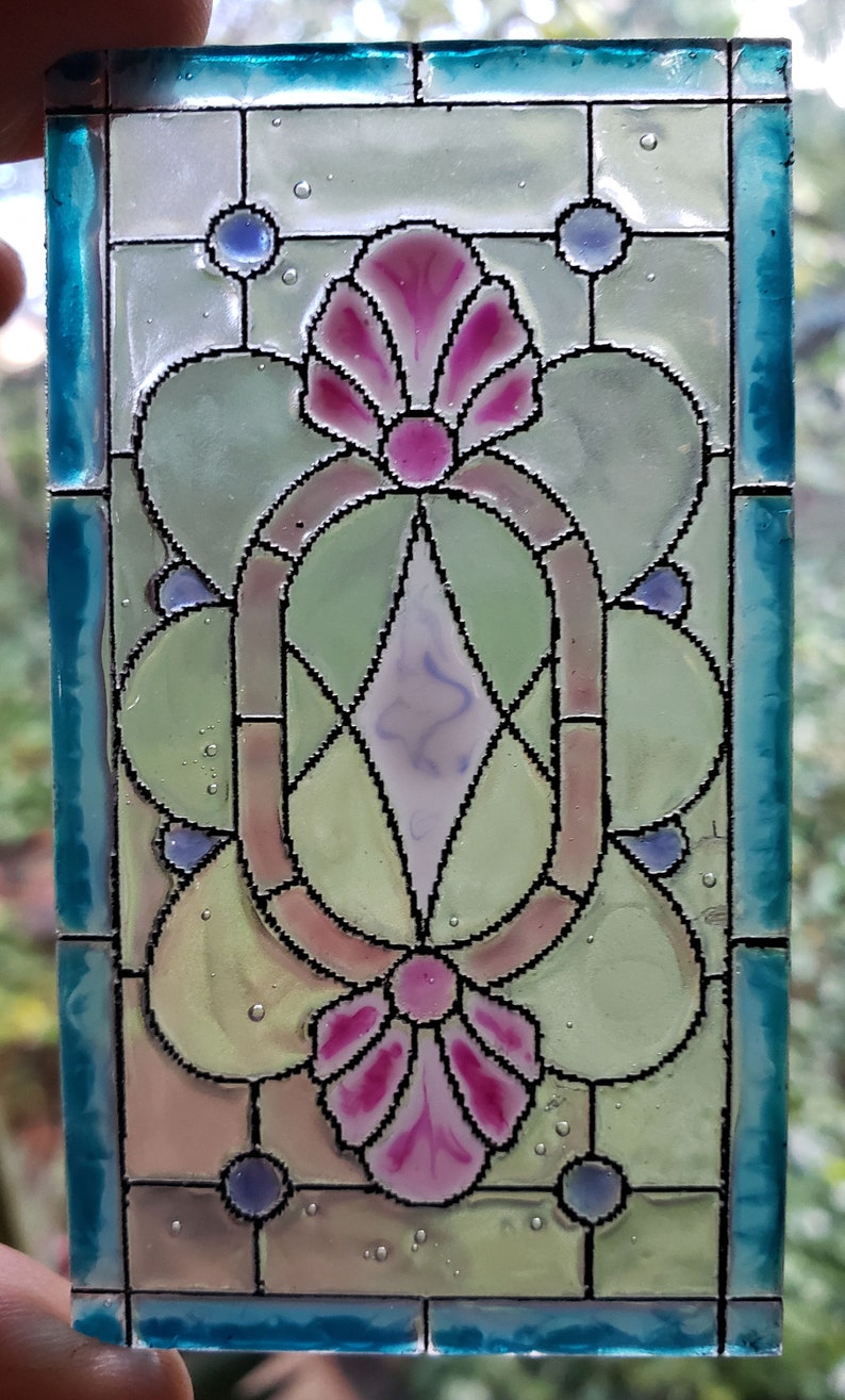 Miniature dollhouse acrylic stained glass style windows 112 Etsy