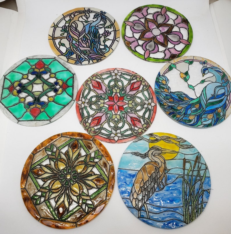 Miniature Dollhouse Acrylic Stained Glass Style Windows Etsy