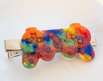 Rainbow Play Station Controller, Hair Clip, LGBTQ, Pride Flag, Pride Merch, Pride Accessory, Gay Pride, Gamer Girl: Pride Collection 2021