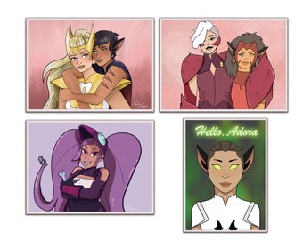 She Ra Prints Set 3, Catradora, Entrapta, Horde Catra, Cartoon Art, Paper Print, Poster, Wall Art, She Ra, SPOP: Art Print 5x7 or 8x10