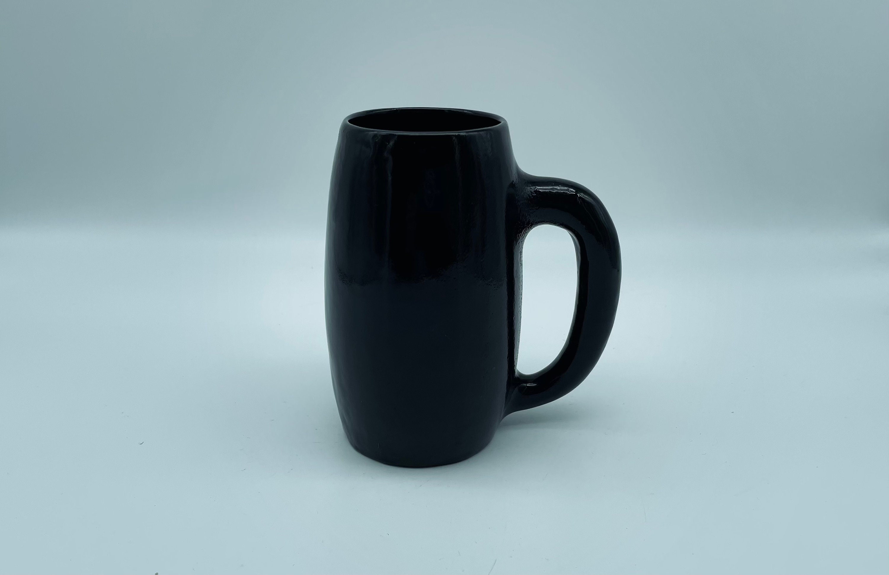 JADRAN Australian pottery /  black drinking cup / rare and unusual