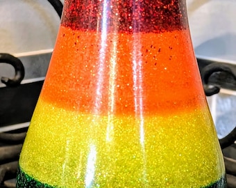 Glitter Resin Rainbow Vase