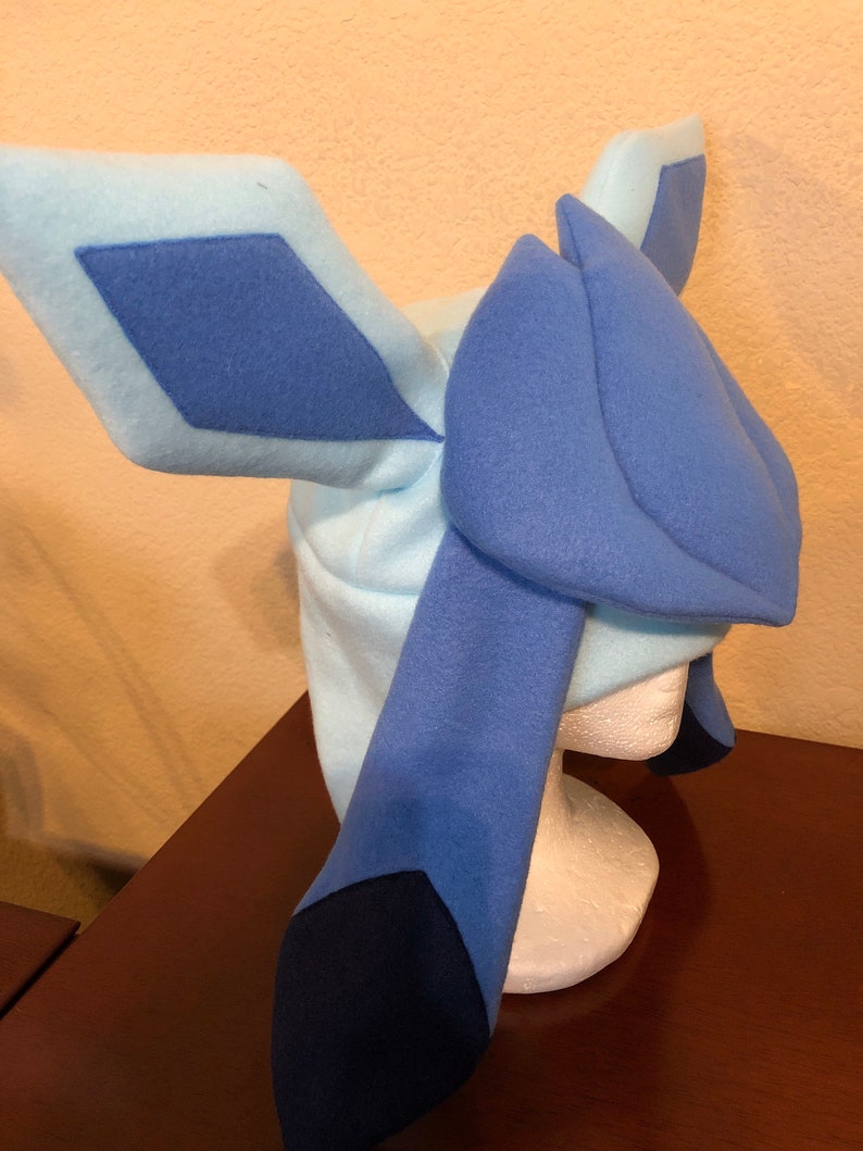 Pok\u00e9mon GLACEON cosplay hat fleece costume cap adult size