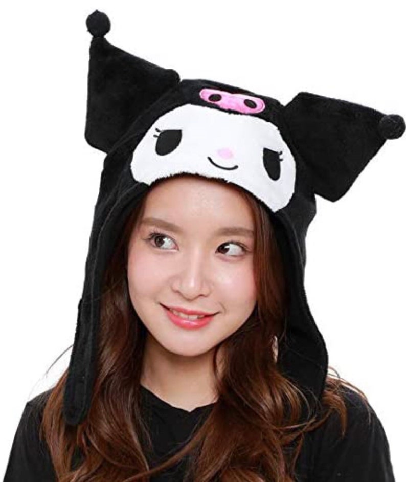 SAZAC Sanrio Kuromi cosplay hat fleece costume cap adult size Etsy