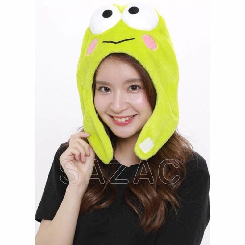 SAZAC Sanrio Kerokero Keroppi cosplay hat fleece costume cap Etsy