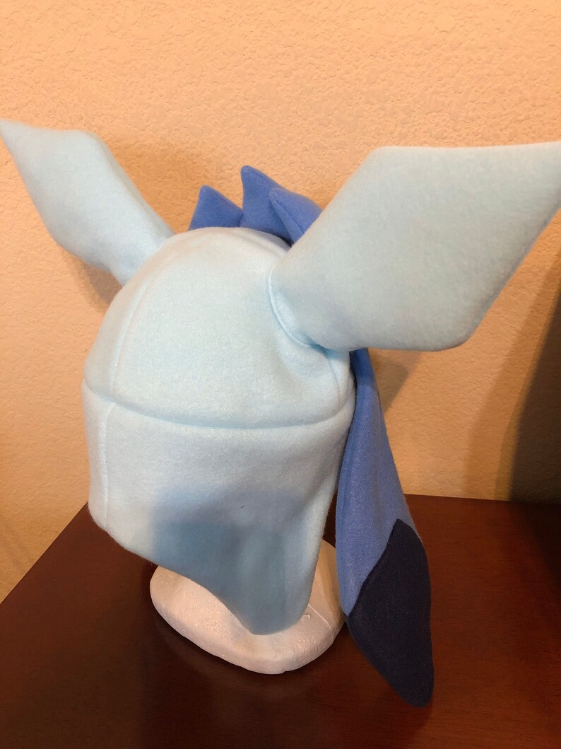 Pok\u00e9mon GLACEON cosplay hat fleece costume cap adult size